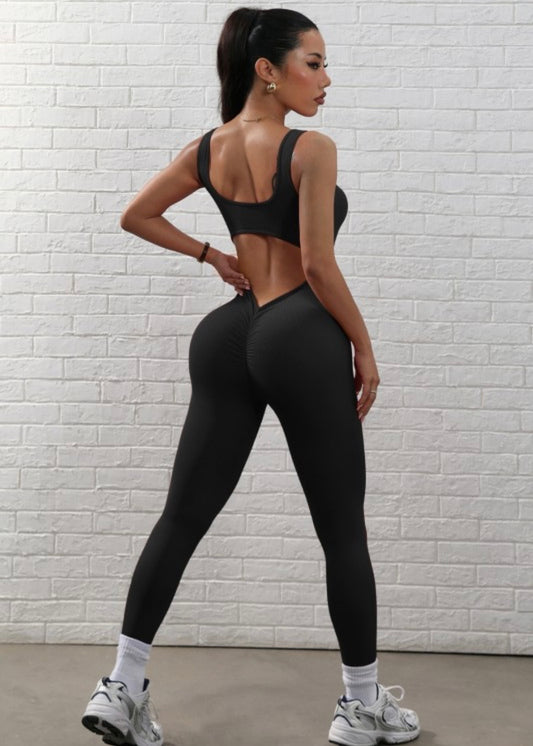 Spin-cycle|active jumpsuit-black