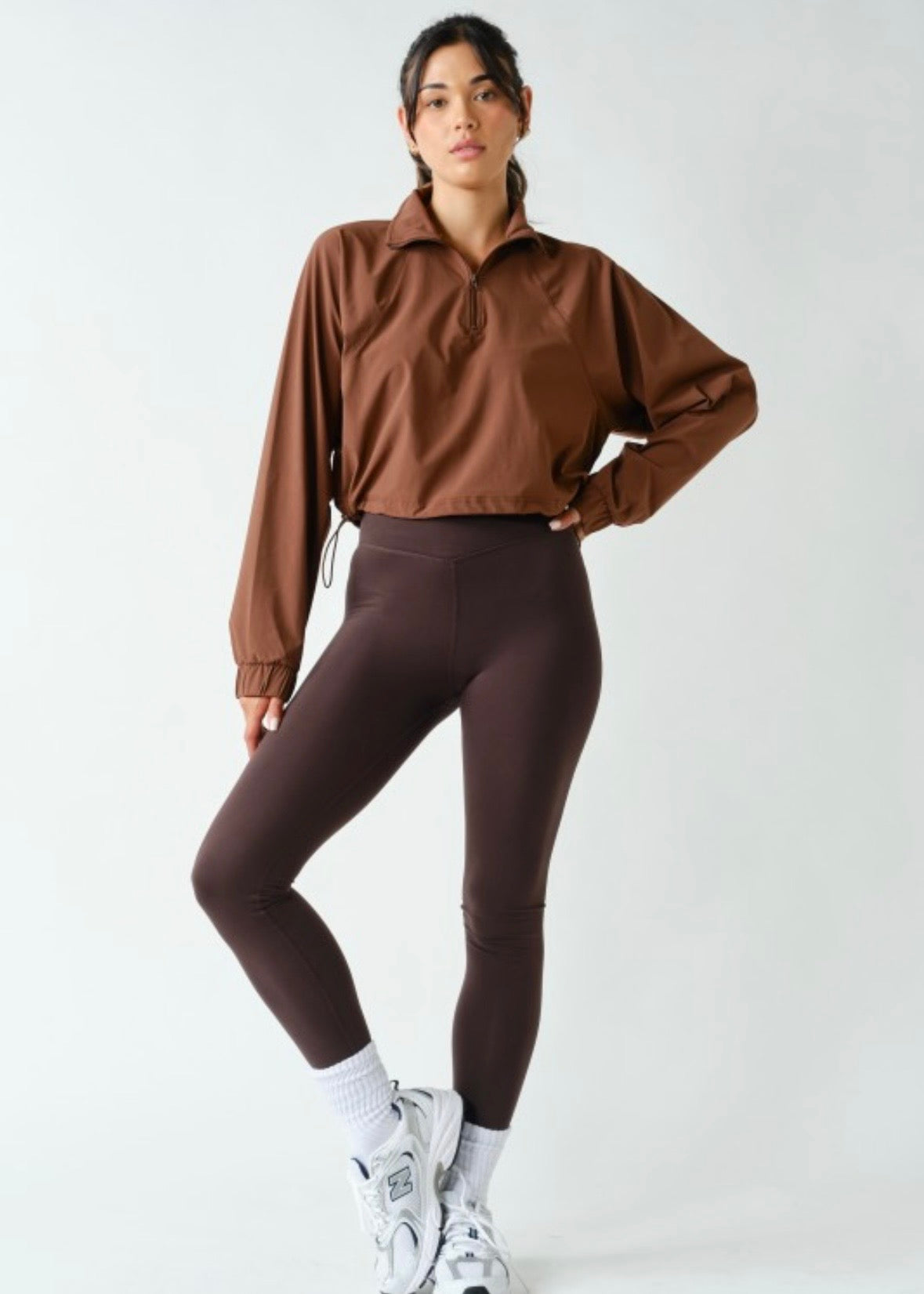 RunClub|half zip-brown