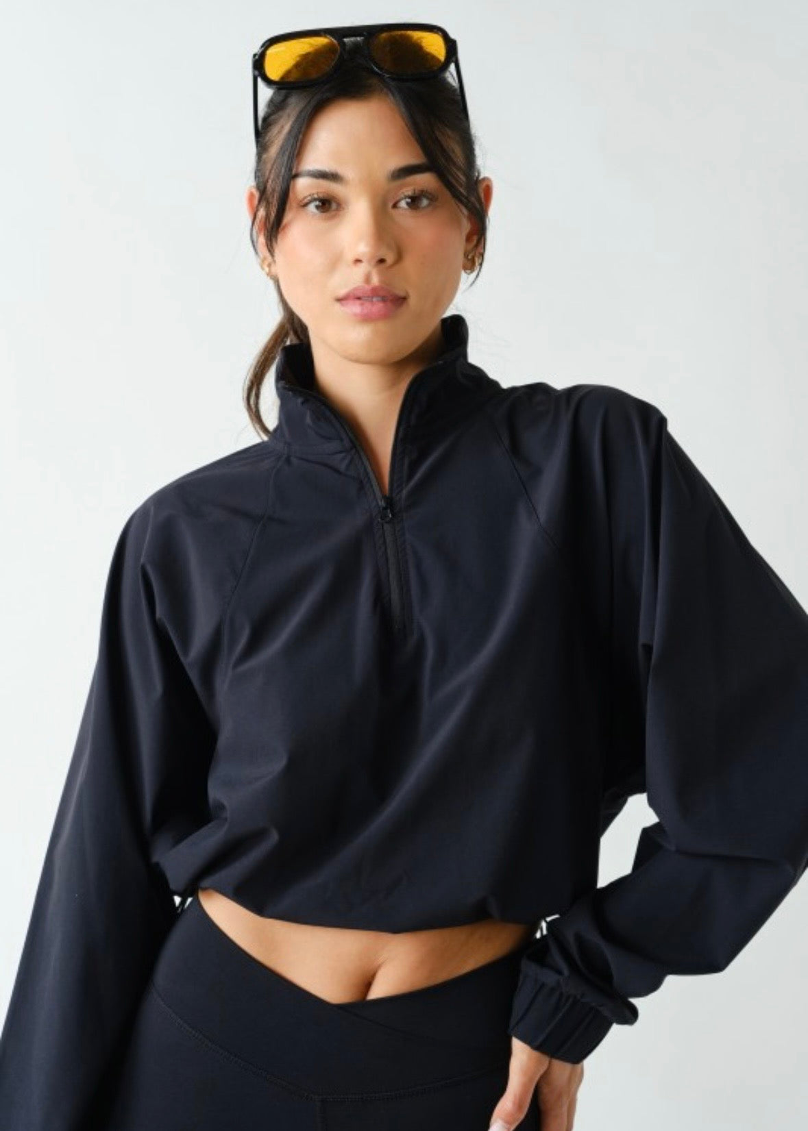 RunClub|half zip-black