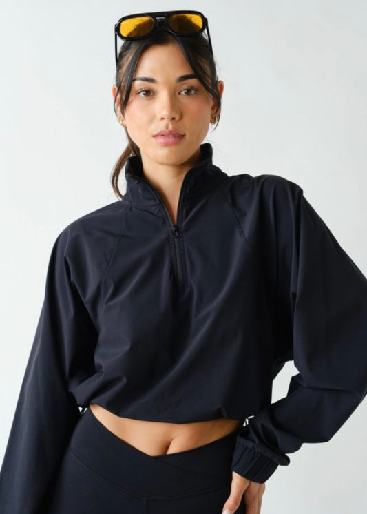 RunClub|half zip-black