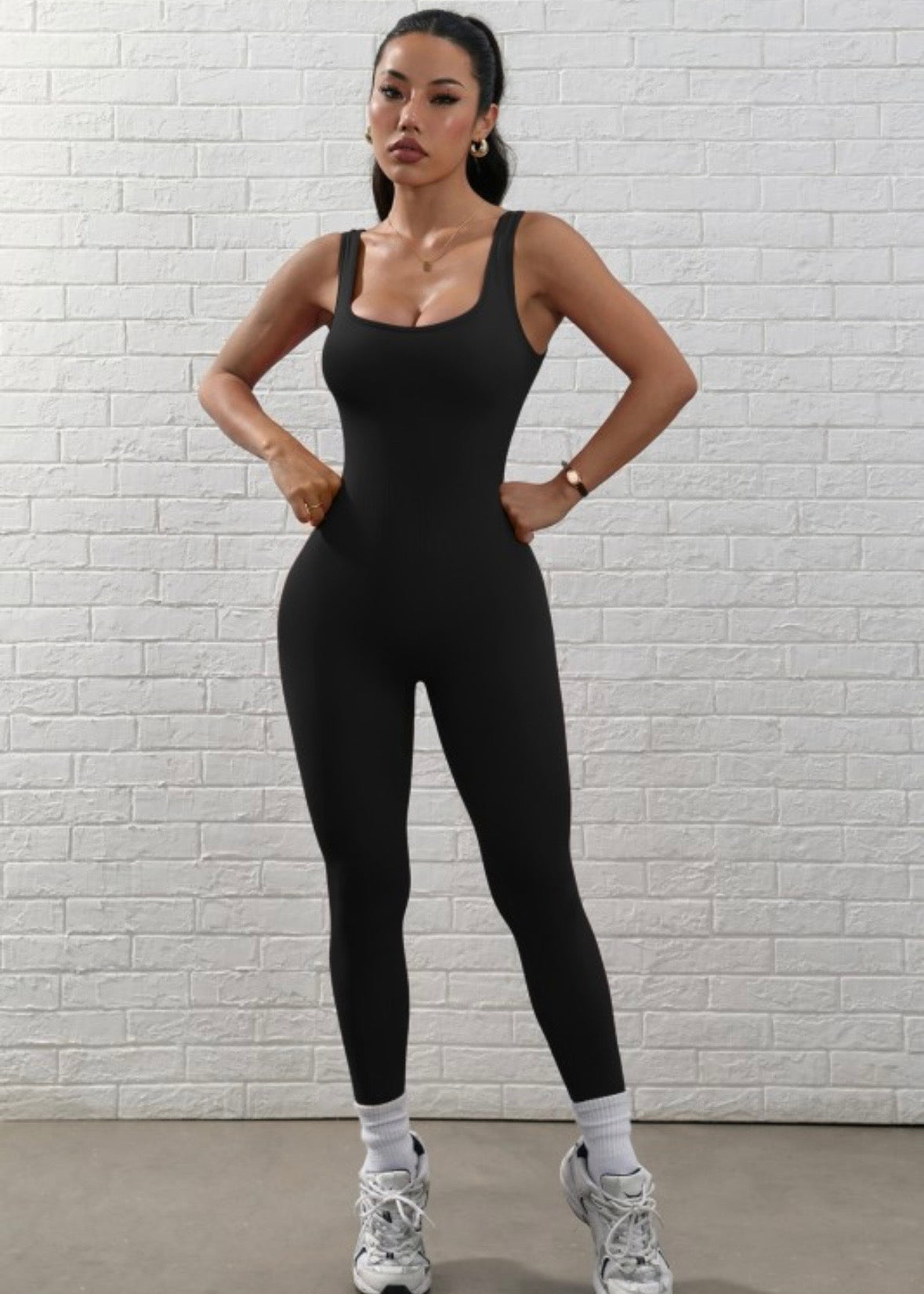 Spin-cycle|active jumpsuit-black