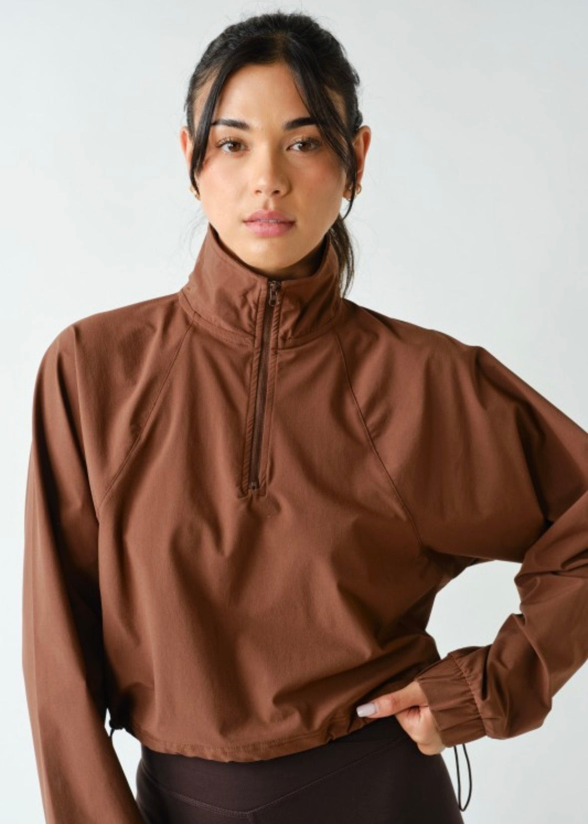 RunClub|half zip-brown